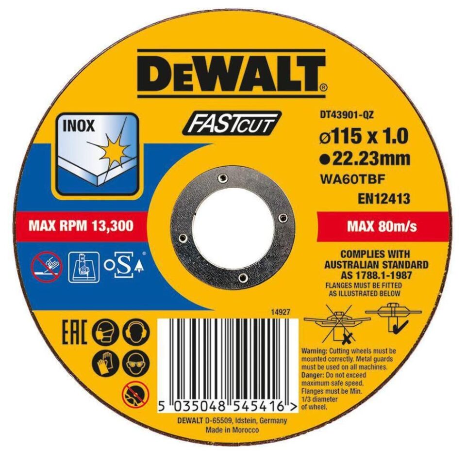 DEWALT FASTCUT REZNA PLOČA ZA INOX 115X1MM DT43901