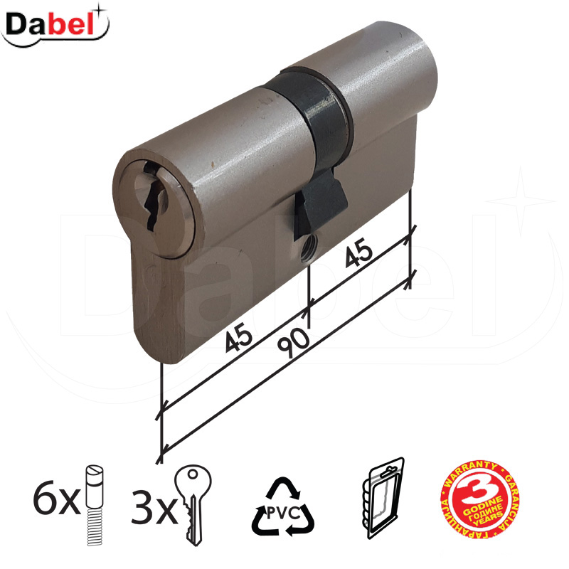 CILINDAR NIKL 90MM 45X45 DABEL
