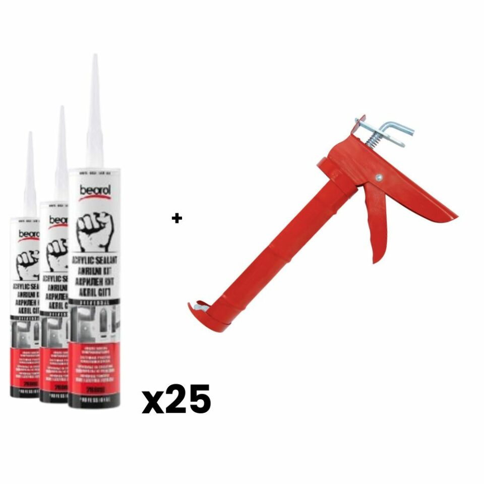 AKRILNI SILIKON 280ML BEOROL X 25KOM + PIŠTOLJ ZA SILIKON GRATIS